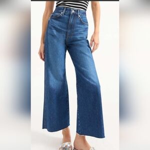 Veronica Beard Taylor Cropped Highrise Wide Leg Jeans